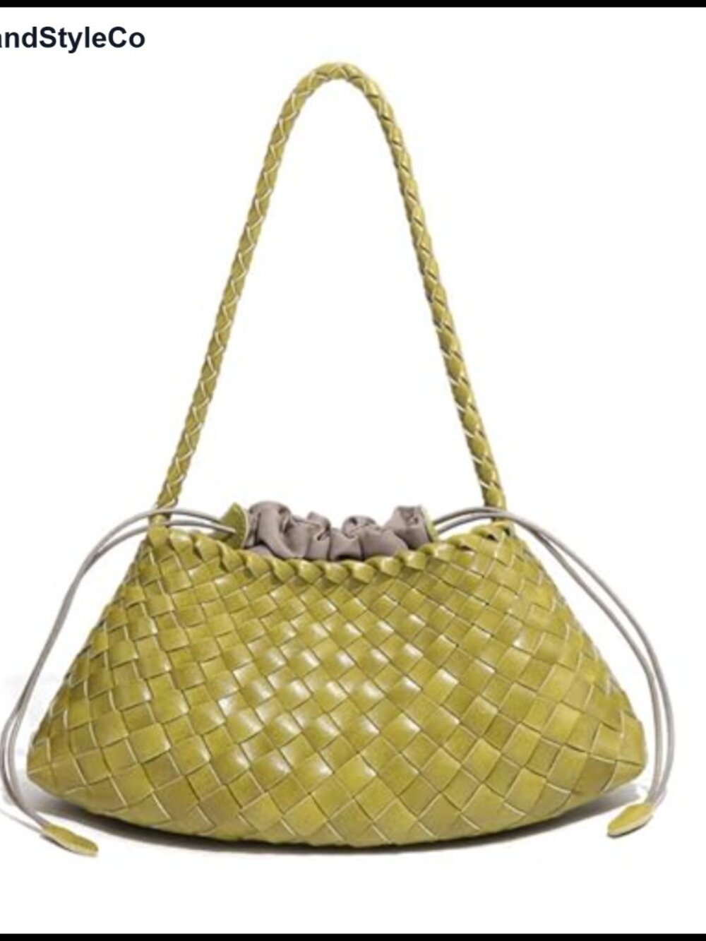 Woven Vegan Leather Hobo Bag Handwoven Shoulder Tote Purse